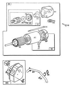 Starter Assembly And Manifold Replacement Parts Diagram and Parts List for 9163-0-4W113A  Briggs and Stratton Generator